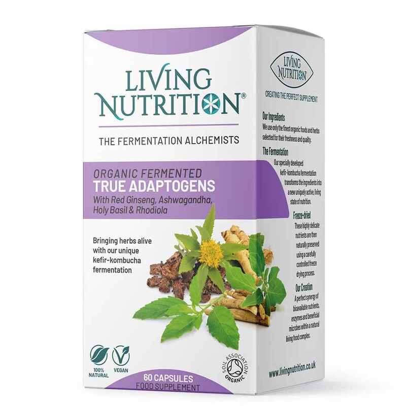 Living Nutrition Organic Fermented True Adaptogens 60 kapslar EKO - Jakobs Apotek