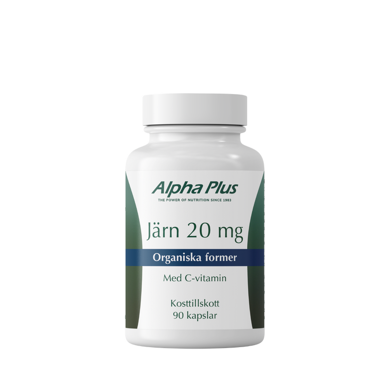 Alpha Plus Järn 20mg 90 kapslar - Jakobs Apotek