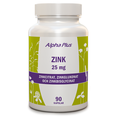 Alpha Plus Zink 25mg 90 kapslar