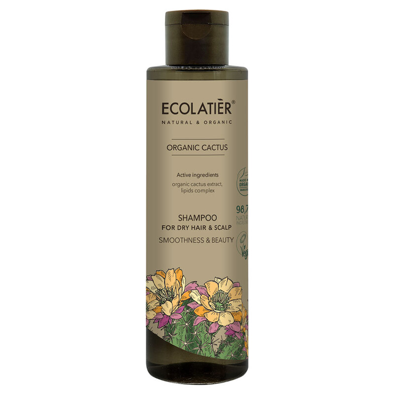 Ecolatiér Smoothness schampo för torrt hår med kaktus 250 ml