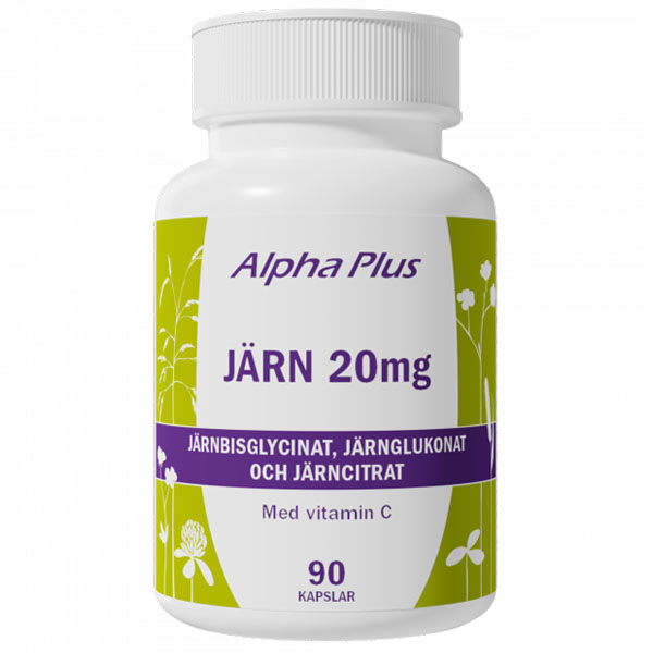 Alpha Plus Järn 20mg 90 kapslar - Jakobs Apotek