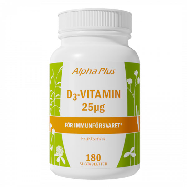 Alpha Plus D3-vitamin 25ug 180 tabletter